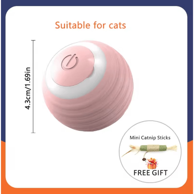 Smart Rolling Catnip Chase Ball USB Rechargeable Interactive Cat Toy 7