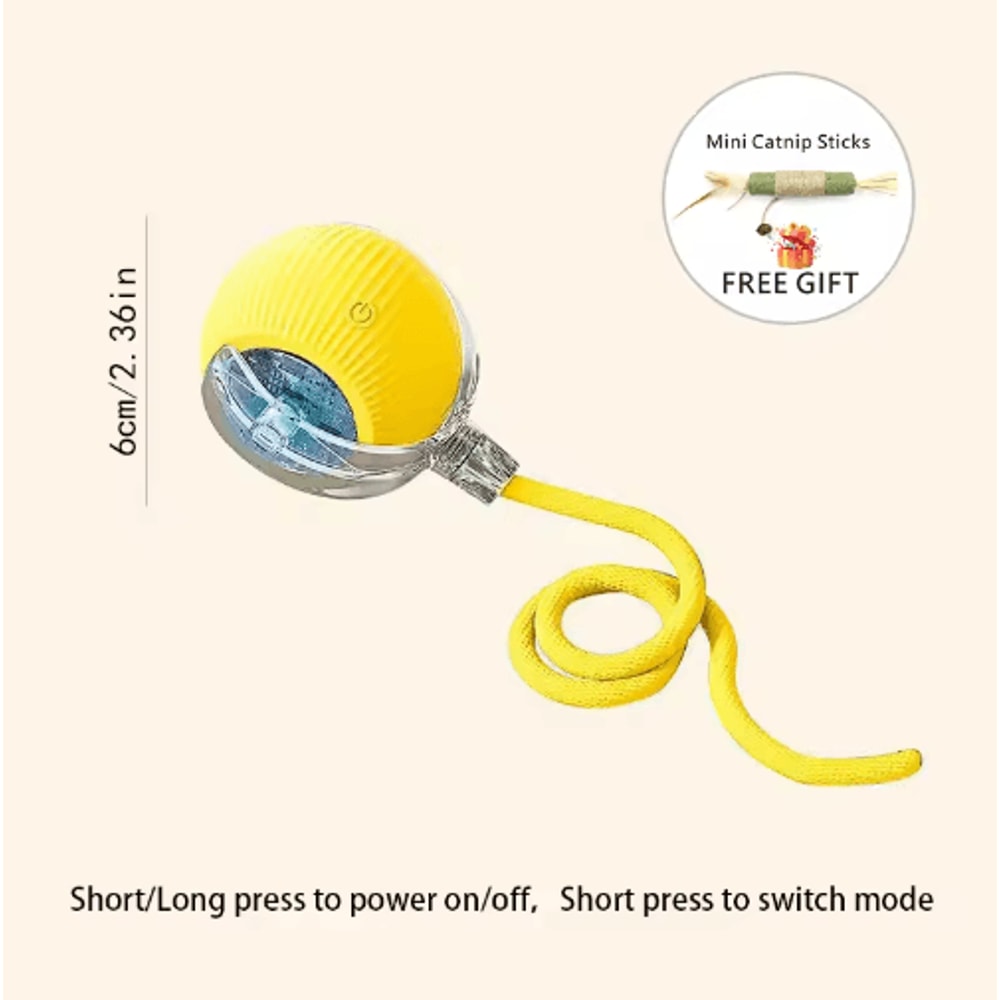 Smart Rolling Catnip Chase Ball USB Rechargeable Interactive Cat Toy 12