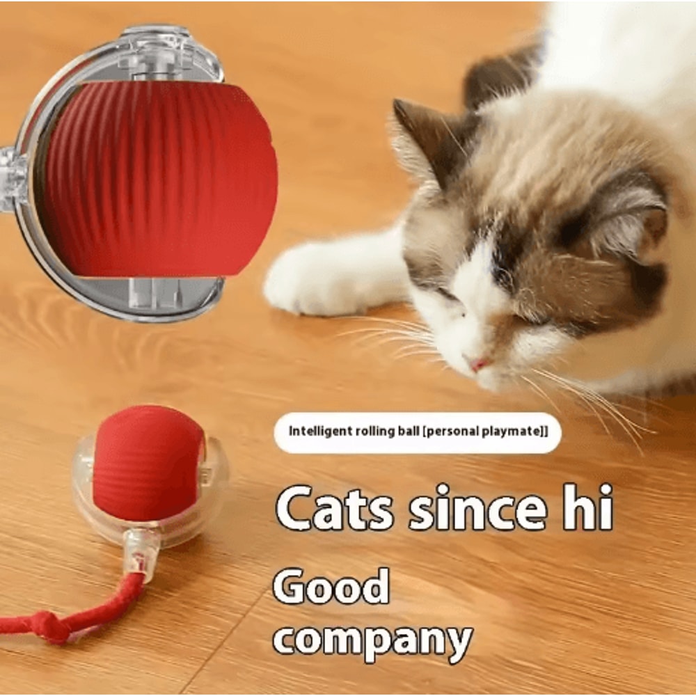 Smart Rolling Catnip Chase Ball USB Rechargeable Interactive Cat Toy 16