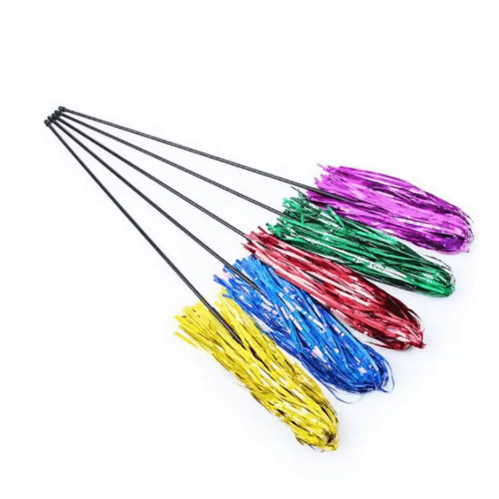 Colorful Ribbon Cat Wand Teaser Interactive Play Stick For Active Cats 2