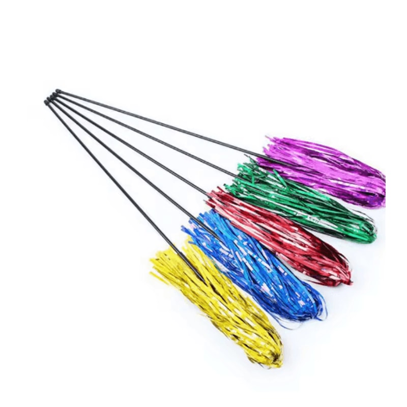 Colorful Ribbon Cat Wand Teaser Interactive Play Stick For Active Cats 3