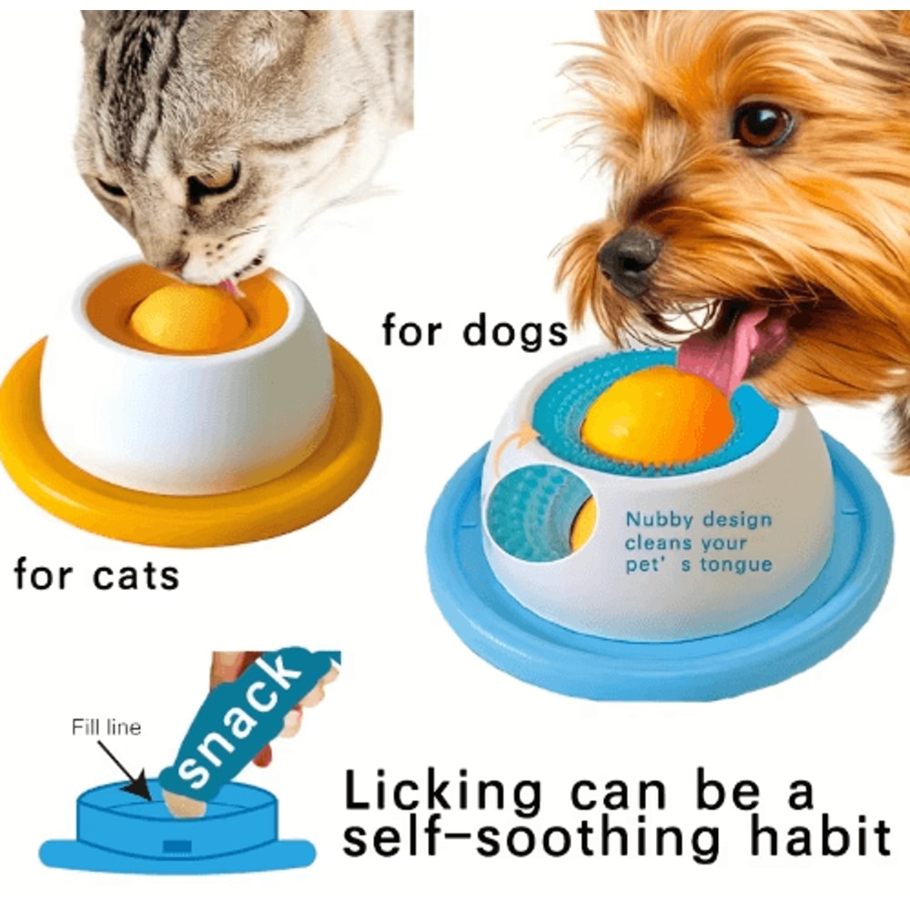 Interactive Cat Slow Feeder Bowl Licking Mat NonSlip Puzzle Toy For Healthy Eating 0