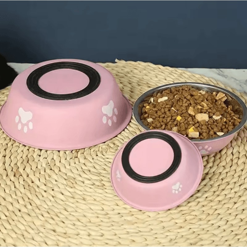 Stainless Steel Pet Feeding Bowl NonSlip Food Water Dish For Cats And Dogs 7