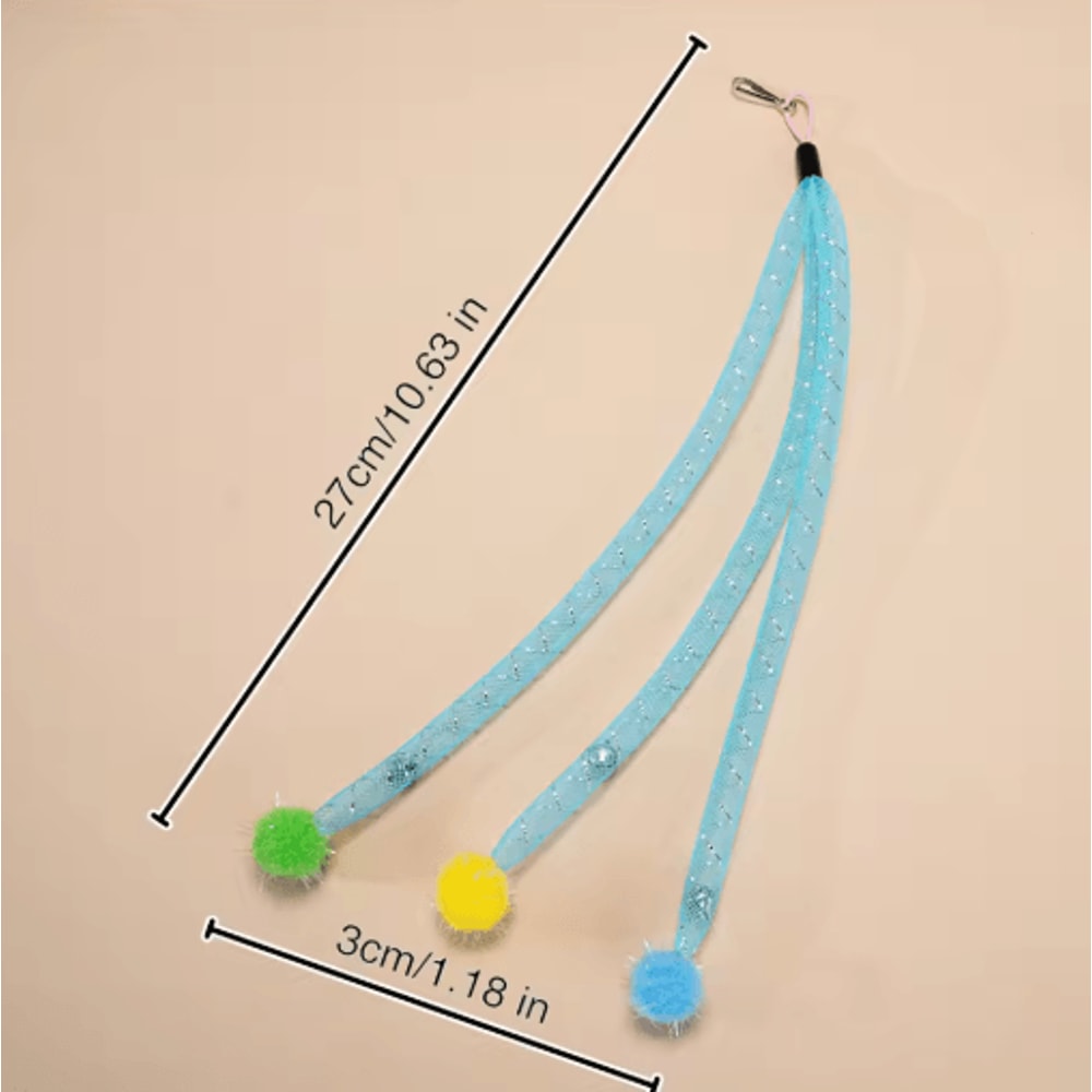 Interactive Cat Wand Replacement Head Set Elastic Teaser Ball Attachments For Endless Play 4