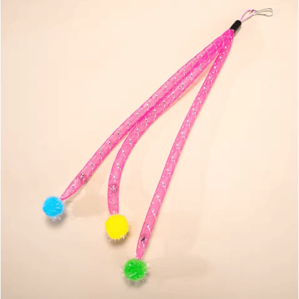 Interactive Cat Wand Replacement Head Set Elastic Teaser Ball Attachments For Endless Play 5