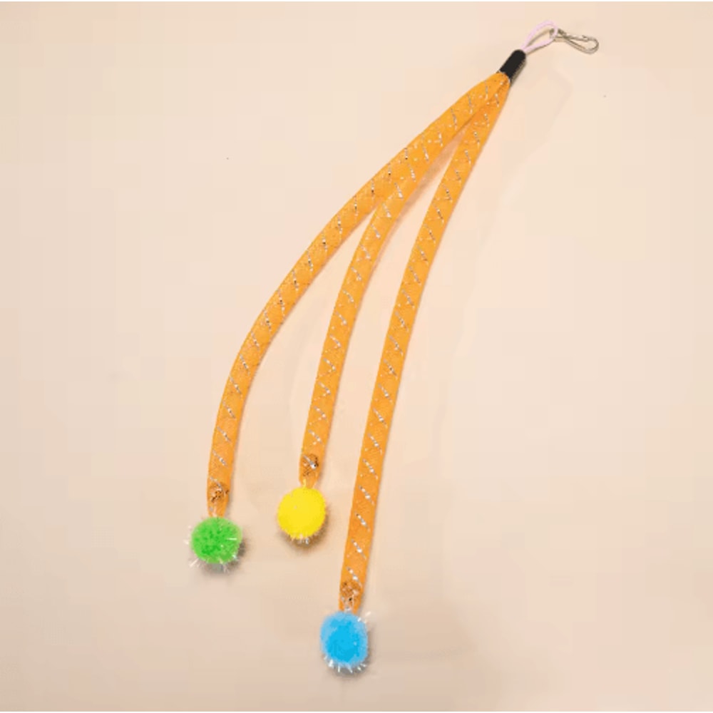 Interactive Cat Wand Replacement Head Set Elastic Teaser Ball Attachments For Endless Play 2