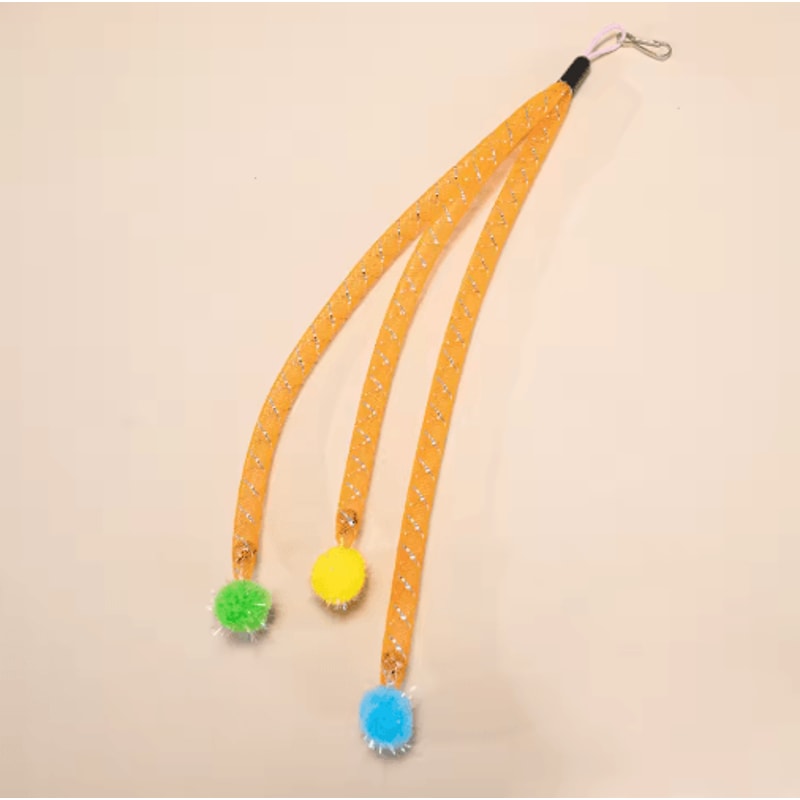 Interactive Cat Wand Replacement Head Set Elastic Teaser Ball Attachments For Endless Play 2