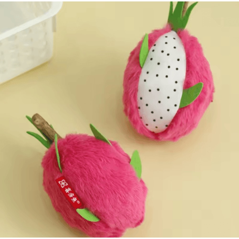 Dragon Fruit Catnip Plush Chew Toy BiteResistant Teeth Cleaning Toy For Cats 5