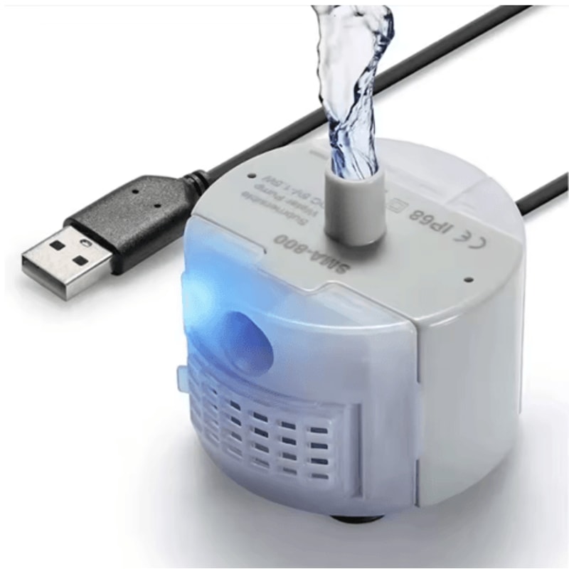 USB Pet Fountain Water Pump With LED Light Replacement Motor For Cat Water Dispensers 1
