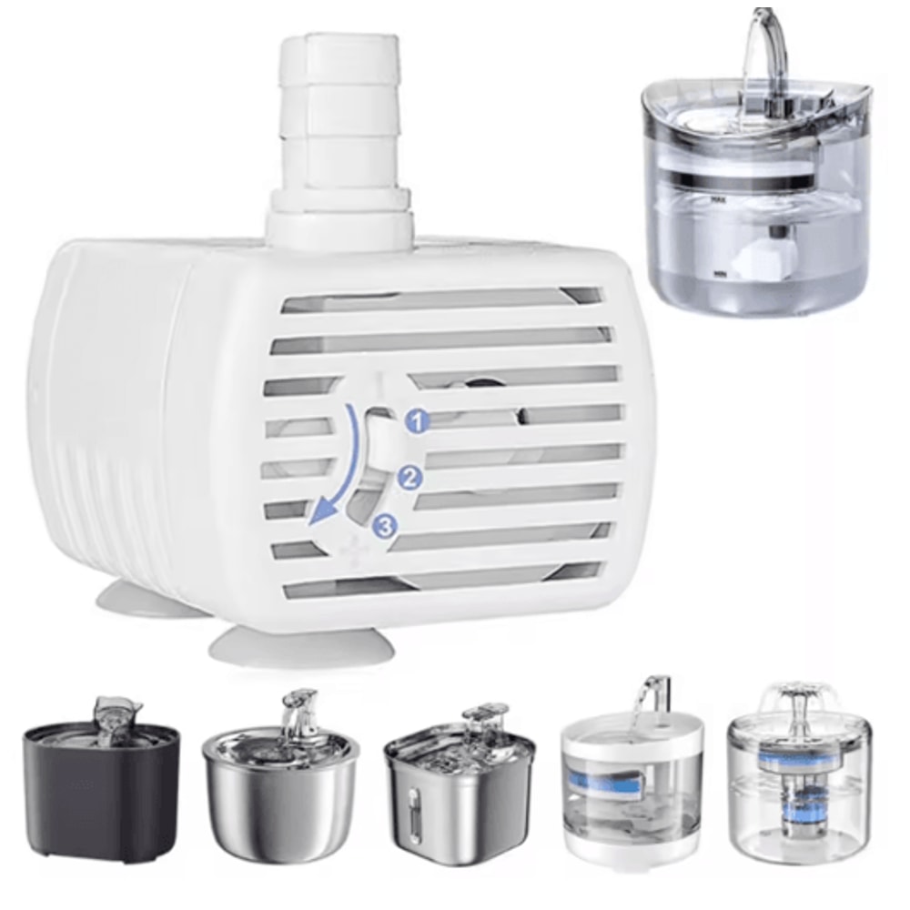 USB Pet Fountain Water Pump With LED Light Replacement Motor For Cat Water Dispensers 10