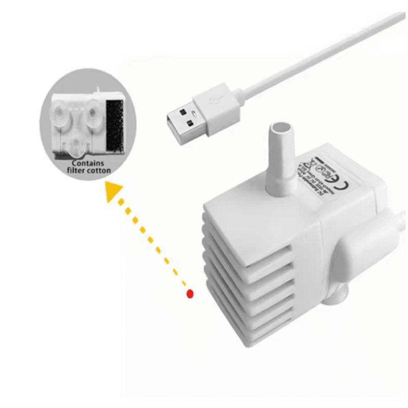 USB Pet Fountain Water Pump With LED Light Replacement Motor For Cat Water Dispensers 2