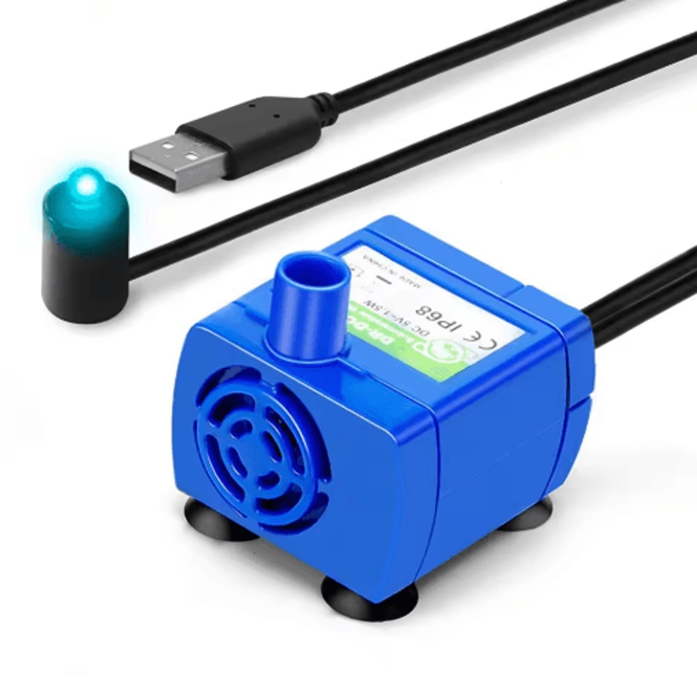 USB Pet Fountain Water Pump With LED Light Replacement Motor For Cat Water Dispensers 4