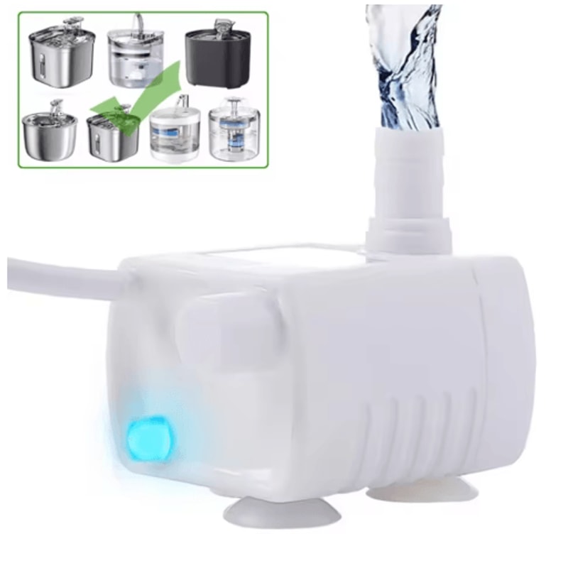 USB Pet Fountain Water Pump With LED Light Replacement Motor For Cat Water Dispensers 9