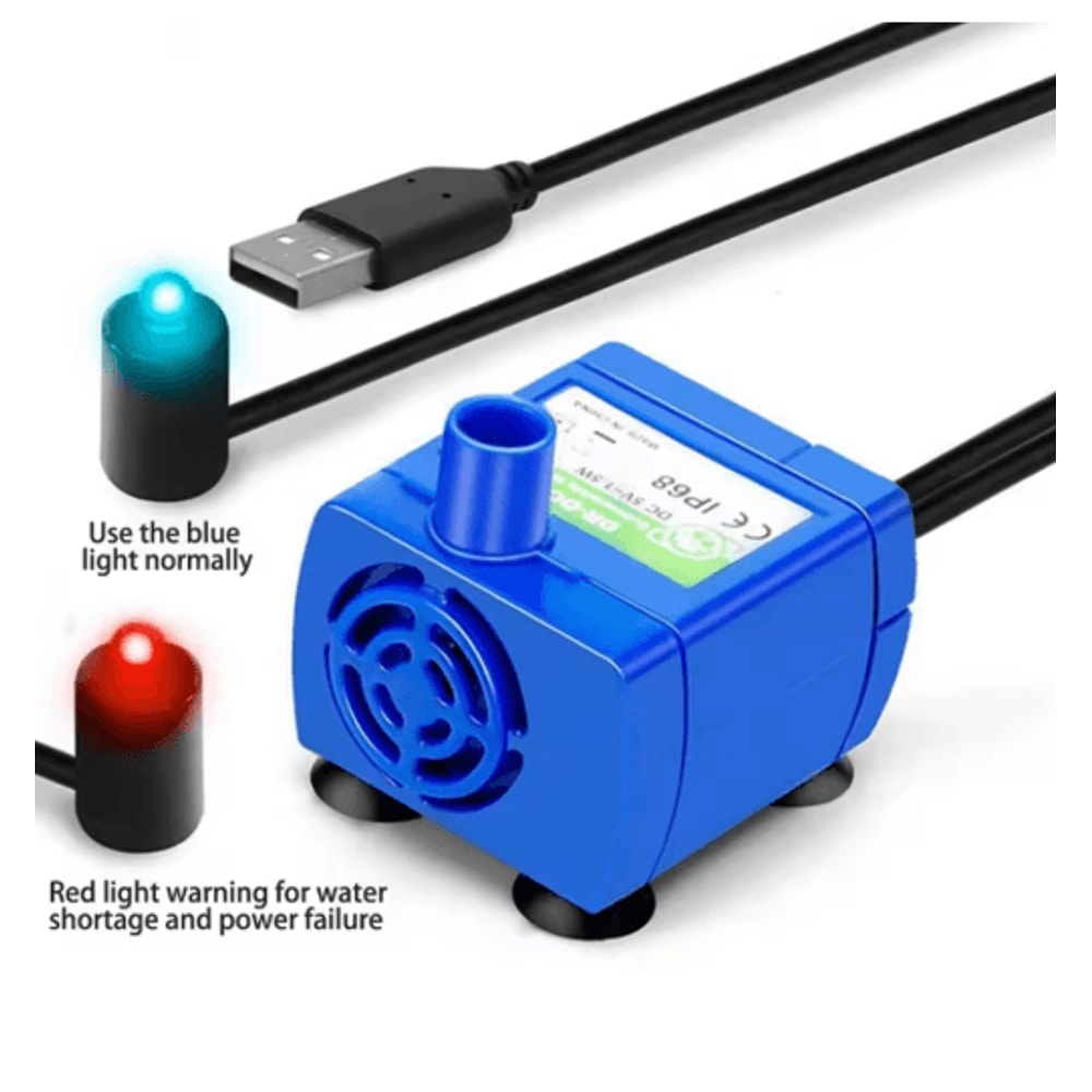 USB Pet Fountain Water Pump With LED Light Replacement Motor For Cat Water Dispensers 11