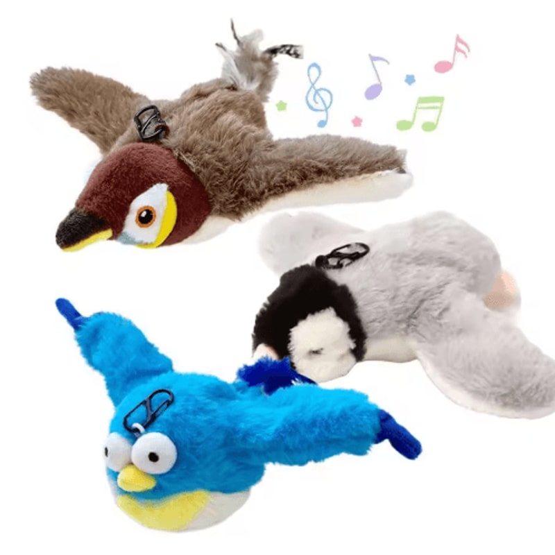 Interactive Flapping Bird Cat Toy With Catnip Chirping Flying Bird For Active Indoor Cats 2
