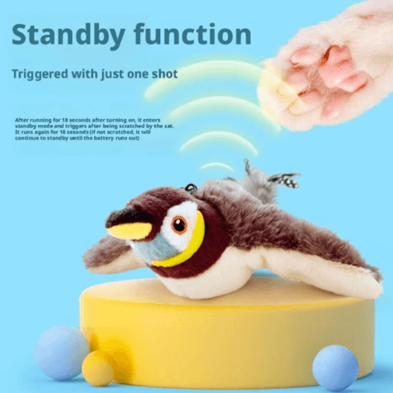 Interactive Flapping Bird Cat Toy With Catnip Chirping Flying Bird For Active Indoor Cats 6