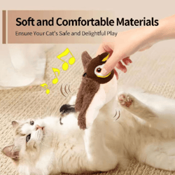 interactive flapping bird cat toy with catnip – chirping flying bird for active indoor cats