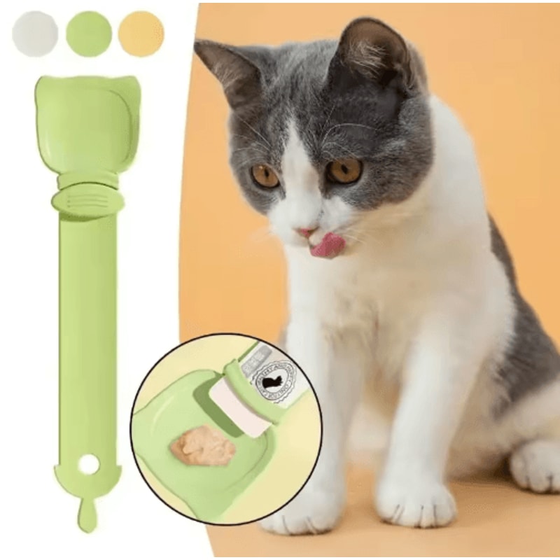 Cat Treat Squeeze Spoon MessFree Snack Feeder For Cats And Kittens 0