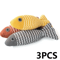 3PCS Fish Catnip Kicker Toy Set Interactive Chew Exercise Toys For Indoor Cats 1