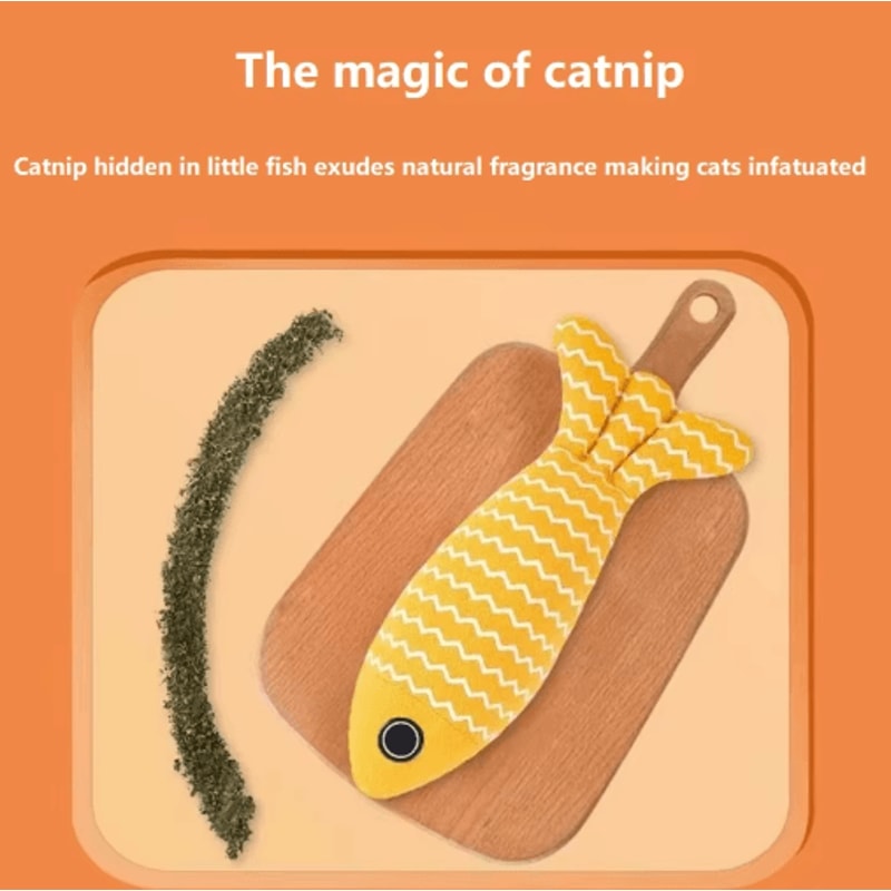3PCS Fish Catnip Kicker Toy Set Interactive Chew Exercise Toys For Indoor Cats 4