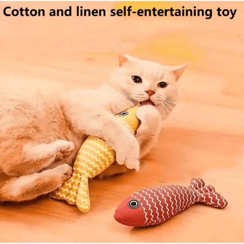 3PCS Fish Catnip Kicker Toy Set Interactive Chew Exercise Toys For Indoor Cats 5