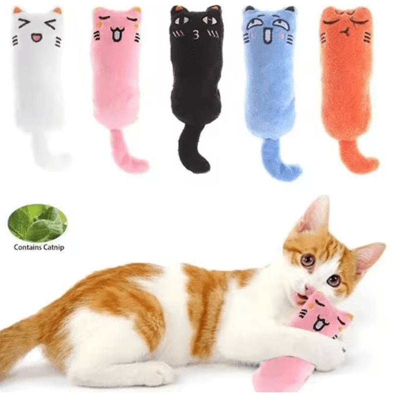 Cute Thumb Catnip Plush Toy Interactive Chew Cuddle Pillow For Cats 0