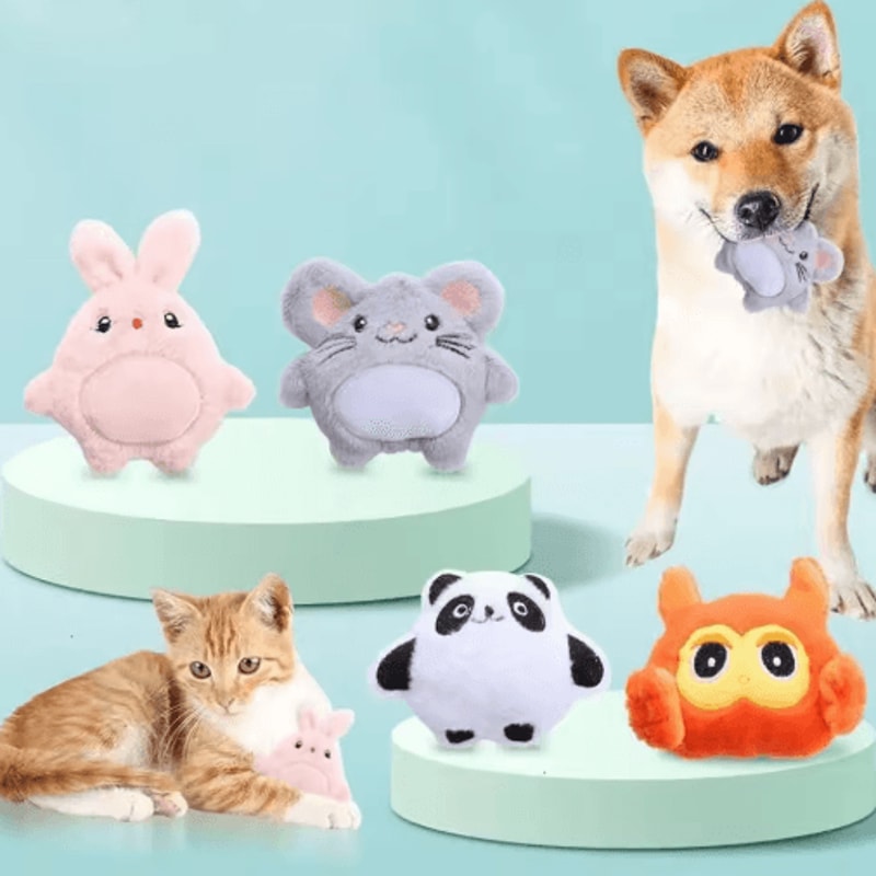 Plush Mouse Rabbit Pet Toy Set Soft BiteResistant Interactive Toy For Cats And Small Dogs 0