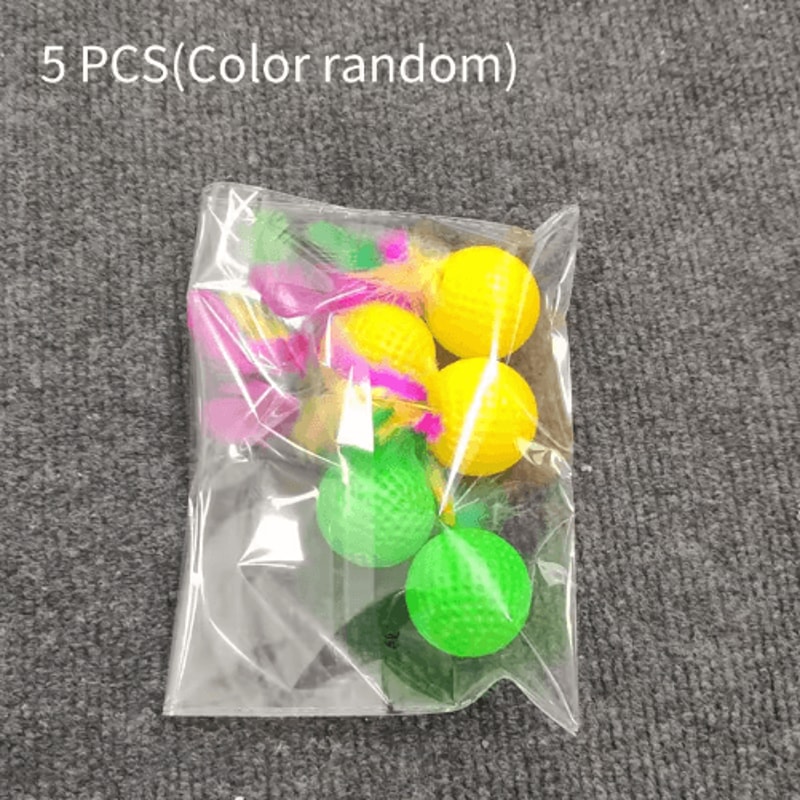 Colorful Feather Golf Ball Cat Toy Set Interactive Catch Chase Toys For Curious Cats 2