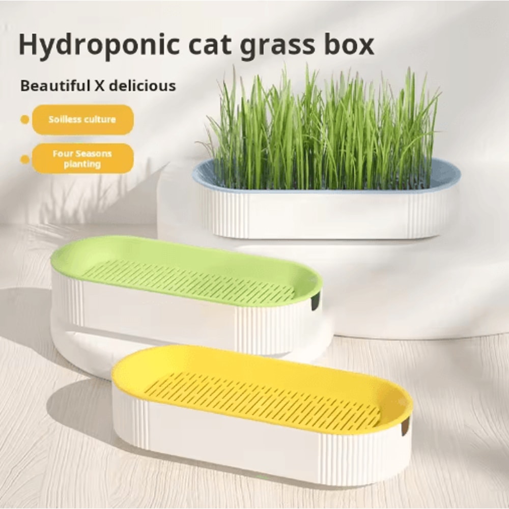 Hydroponic Cat Grass Growing Kit Soilless Cat Treat Planter For Fresh Indoor Cat Grass 8