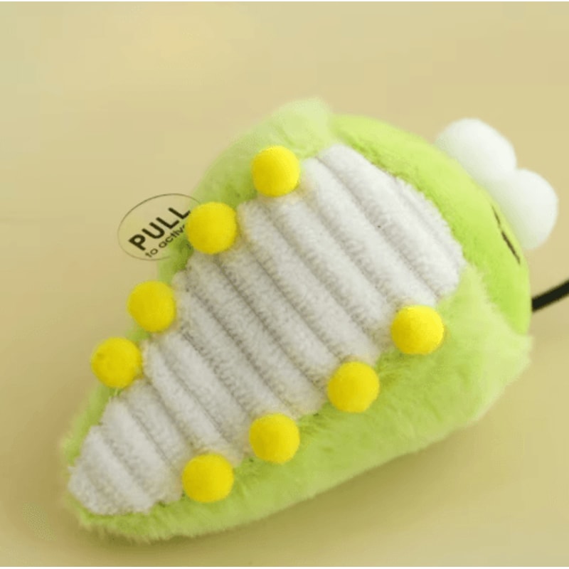Cute Green Bug Catnip Plush Toy Interactive Squeaky Chew Toy For Cats And Kittens 3