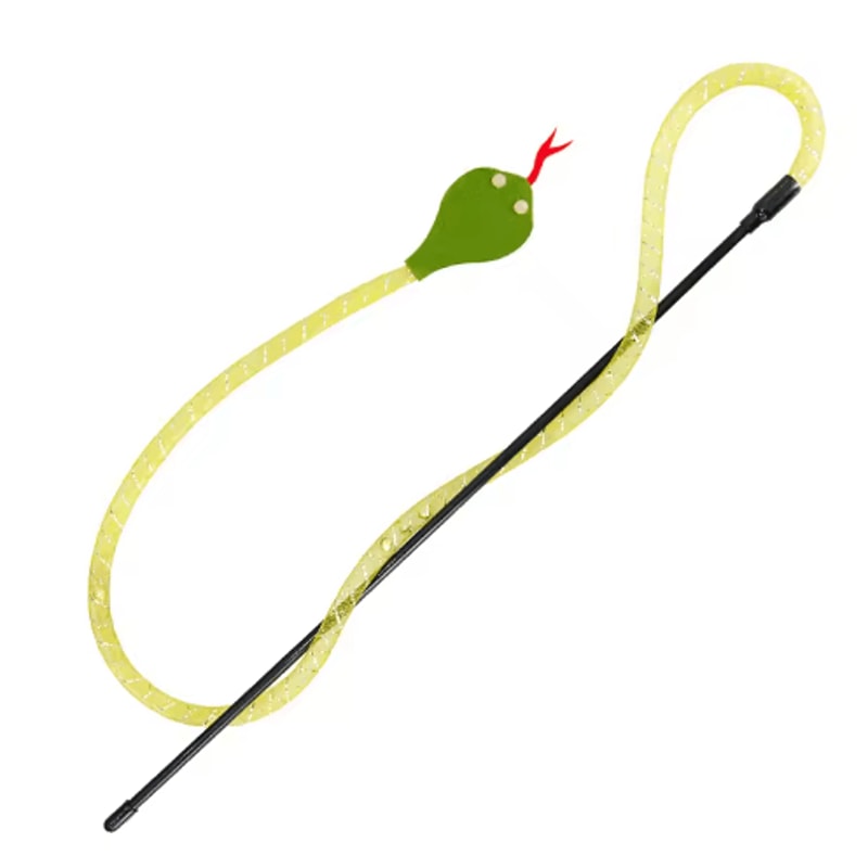 Snake Cat Teaser Wand With Bell Interactive Squeaky Felt Toy For Cats And Kittens 1