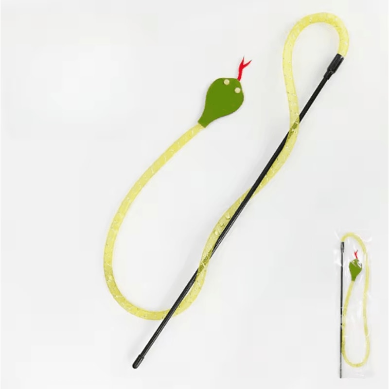 Snake Cat Teaser Wand With Bell Interactive Squeaky Felt Toy For Cats And Kittens 3