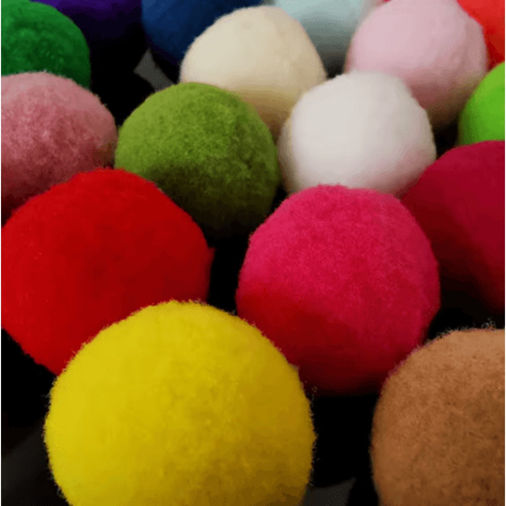102030PCS Mini Pompom Cat Toy Set Colorful Plush Balls For Active Kittens And Cats 7