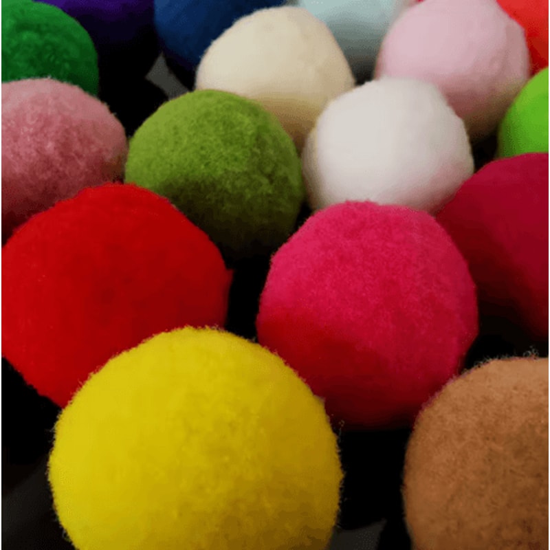 102030PCS Mini Pompom Cat Toy Set Colorful Plush Balls For Active Kittens And Cats 7