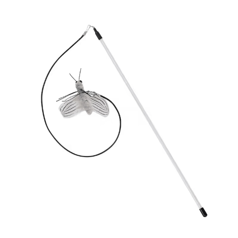 DrDC Dragonfly Feather Cat Wand Refill Interactive Teaser Stick Replacement Head For Cats 1