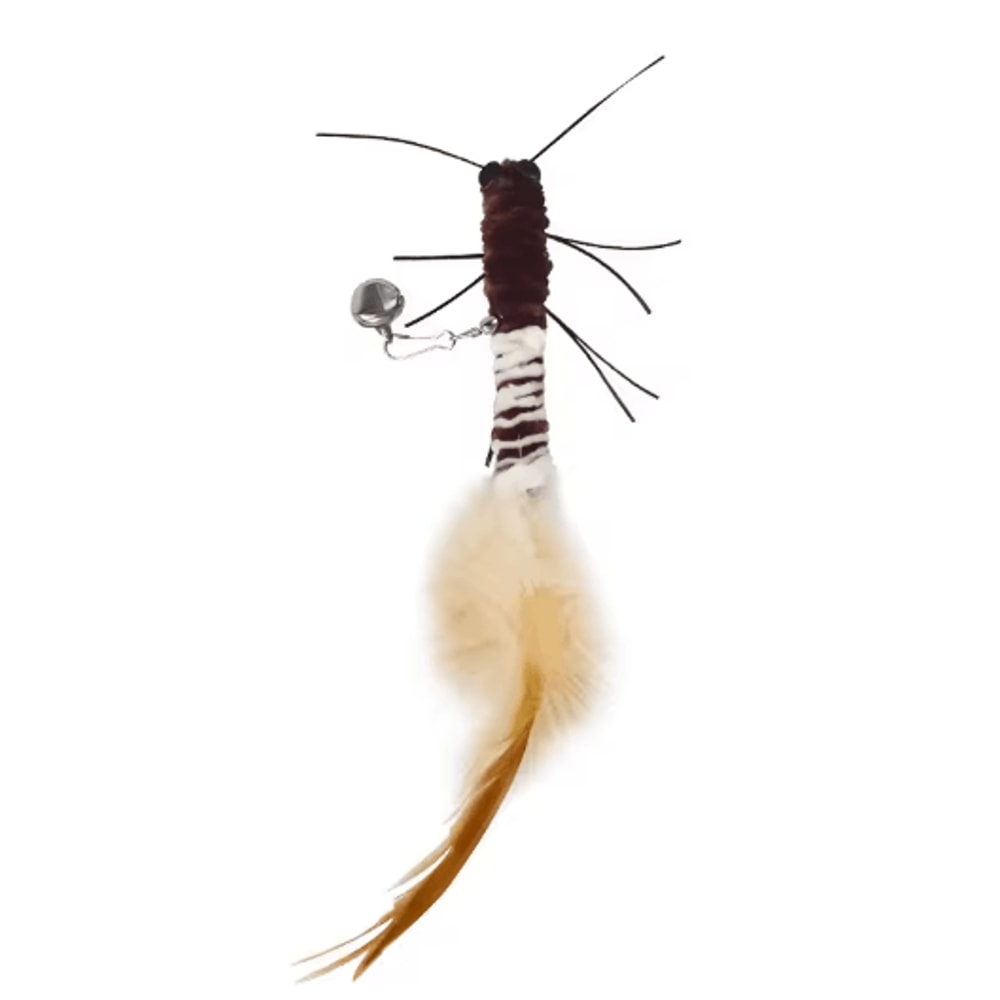 DrDC Dragonfly Feather Cat Wand Refill Interactive Teaser Stick Replacement Head For Cats 4