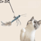 DrDC Dragonfly Feather Cat Wand Refill Interactive Teaser Stick Replacement Head For Cats 6