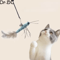 DrDC Dragonfly Feather Cat Wand Refill Interactive Teaser Stick Replacement Head For Cats 6
