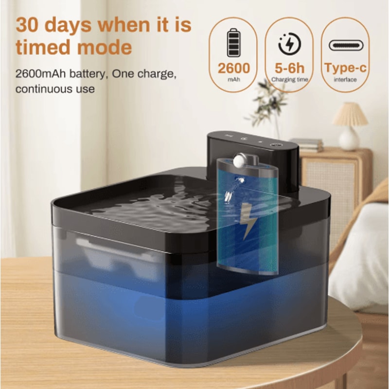 22L Automatic Pet Water Fountain Silent Rechargeable Drinking Fountain For Cats And Dogs 12