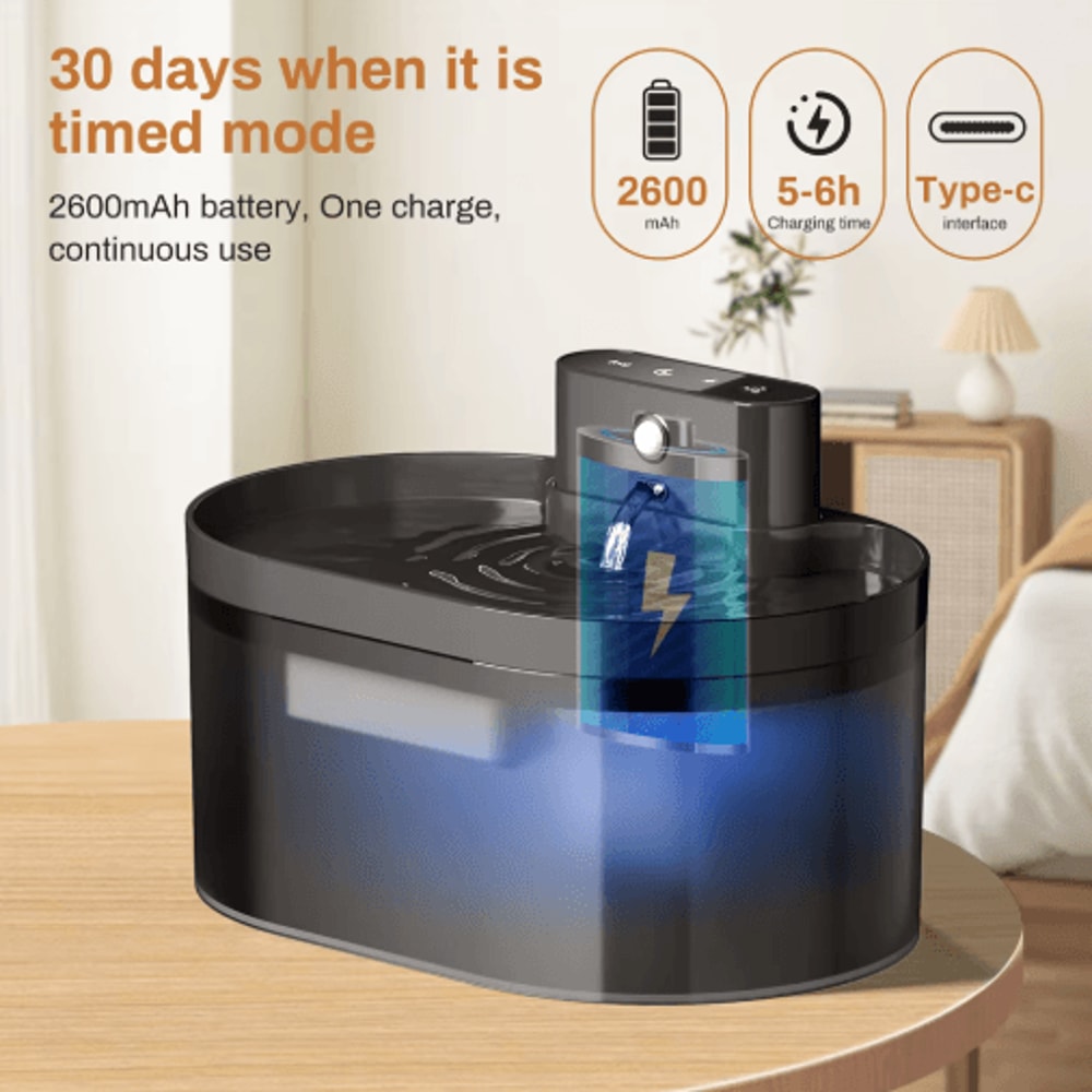 22L Automatic Pet Water Fountain Silent Rechargeable Drinking Fountain For Cats And Dogs 14