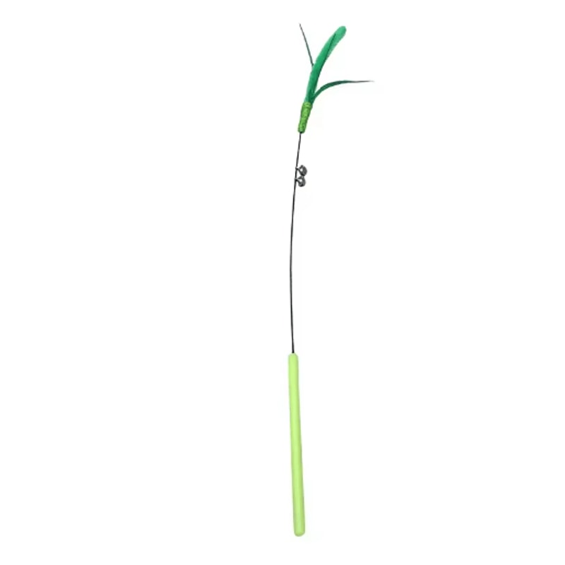 Interactive Feather Tail Cat Wand Toy Long Pole Teaser Stick For Active Cats And Kittens 2