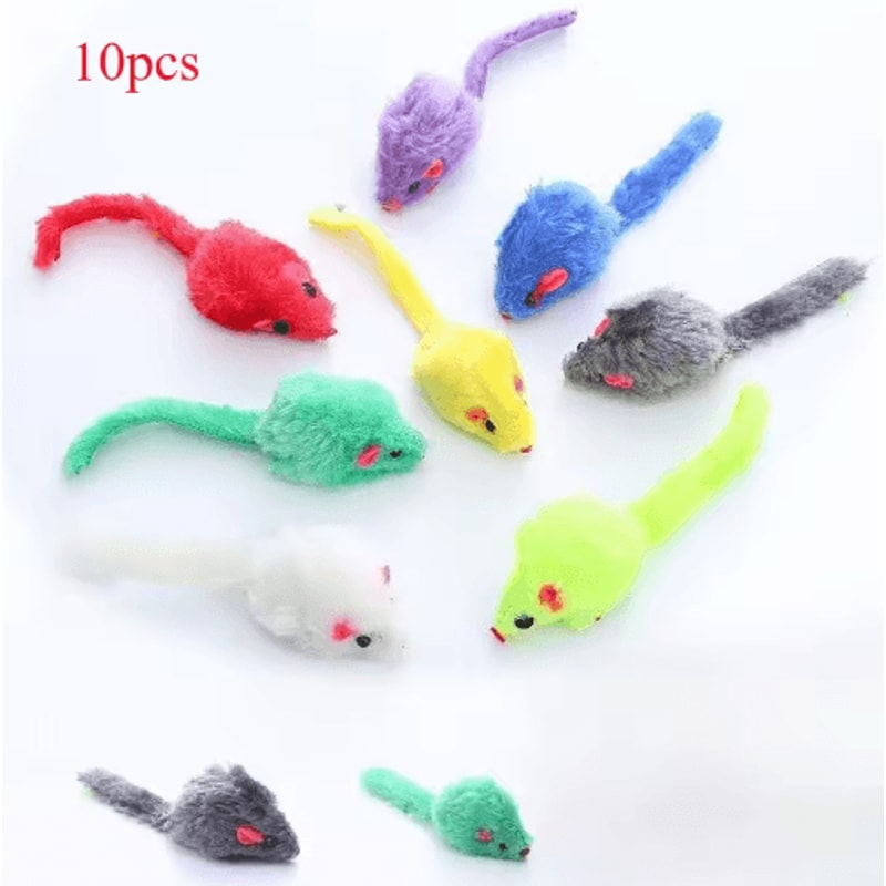 Squeaky Catnip Mouse Toy Faux Fur Interactive Training Toy For Cats And Kittens 1