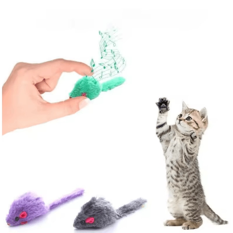 Squeaky Catnip Mouse Toy Faux Fur Interactive Training Toy For Cats And Kittens 4