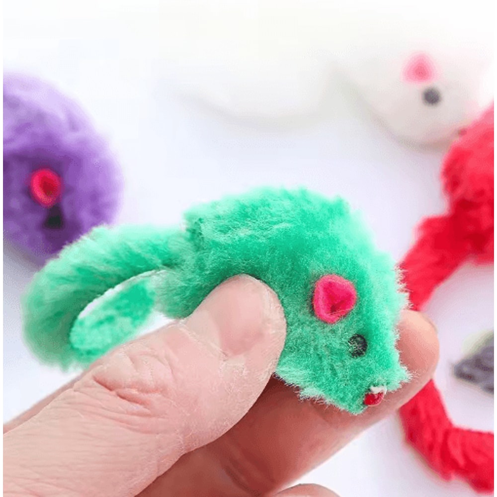 Squeaky Catnip Mouse Toy Faux Fur Interactive Training Toy For Cats And Kittens 5