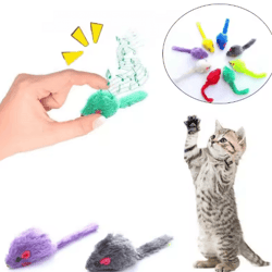 squeaky catnip mouse toy faux fur interactive training toy for cats and kittens