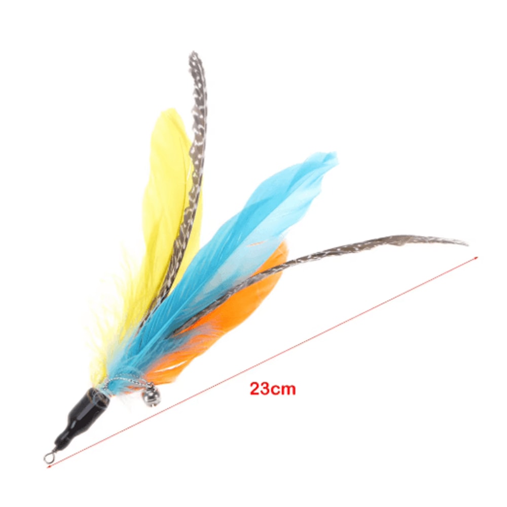5PCS Feather Cat Wand Refill Set Colorful Interactive Replacement Teaser Toys For Cats 3