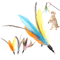 5PCS Feather Cat Wand Refill Set Colorful Interactive Replacement Teaser Toys For Cats 5