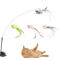 Feather Bird Cat Teaser Refill Interactive Suction Cup Wand Replacement Toy For Cats 0