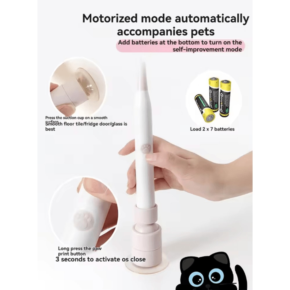 Automatic Suction Cup Cat Teaser Toy Electric Interactive Wand For Indoor Cats 4