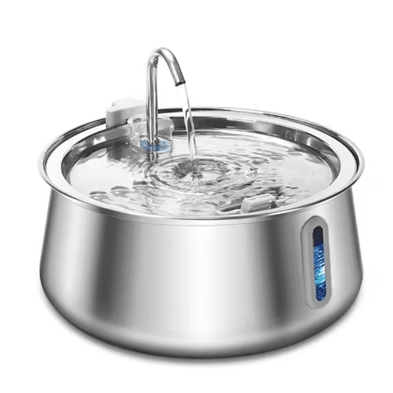 Pure Flow 4L Stainless Steel Cat Water Fountain Ultra Quiet Pet Water Dispenser With MultiLayer Fil 2
